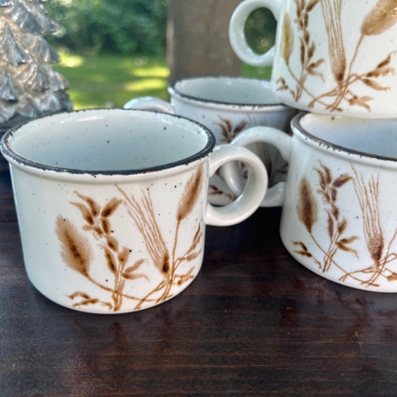 5 England Stonehenge Wild Oats Mid Winter Mugs Vintage 1970's Speckled Stoneware - Picture 4 of 11